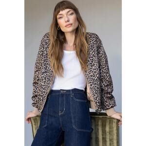 Monroe Leopard Print Bomber Jacket